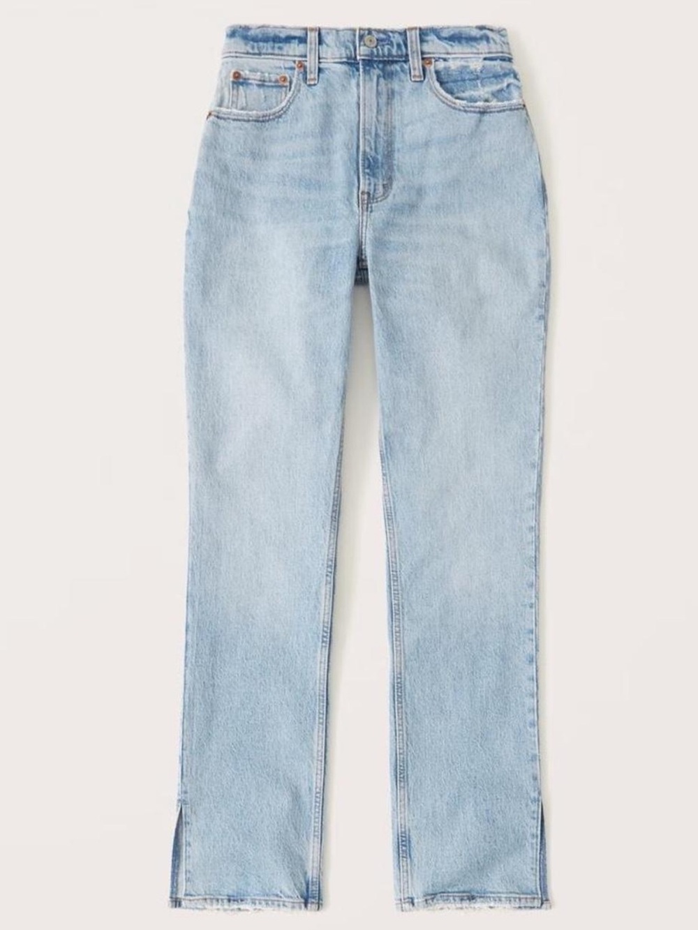 Abercrombie & Fitch Curve Love Light Wash High-Rise Women’s Jeans Side Slits
